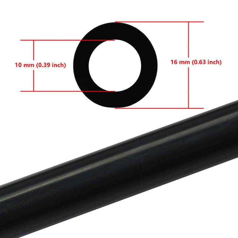 Ucreative أنبوب سيليكون فراغ عالي الحرارة Ucreative 5FT ID 3/8" (10mm) ضغط أقصى 130PSI أسود - Image 2